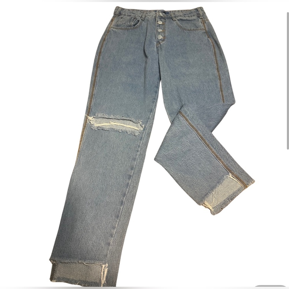Alcance denim button mom jeans